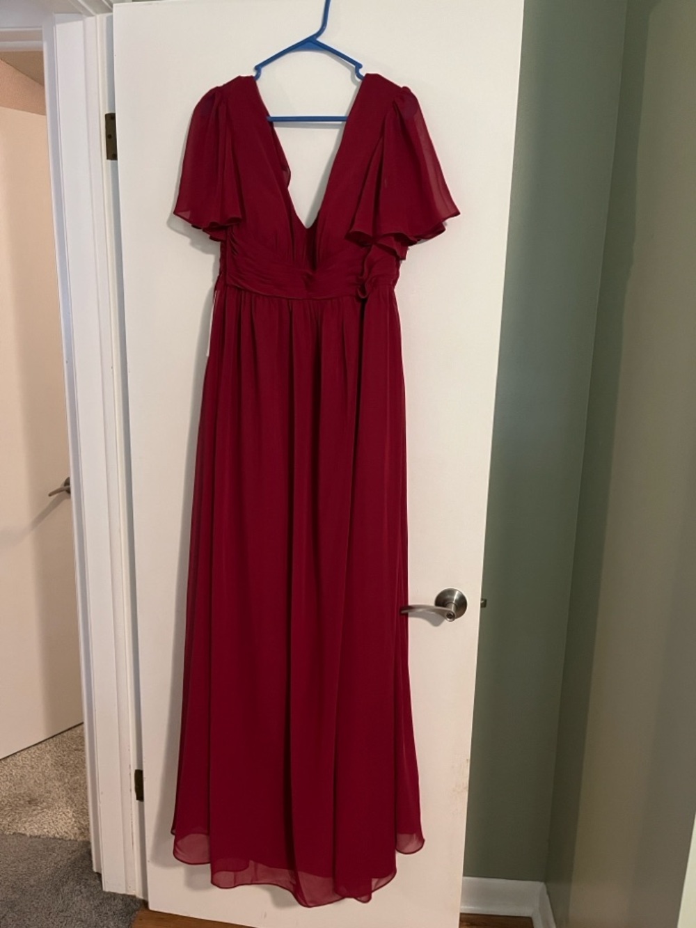 NWT Azazie Verna Bridesmaid A-Line Dress Burgundy